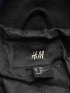 H&M Black Wool Military Field Multi Pocket JACKET - L
