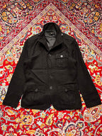 H&M Black Wool Military Field Multi Pocket JACKET - L