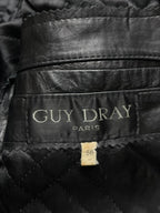 Vintage Guy Dray Paris Black Quilted Lined Leather JACKET - XL
