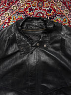 Vintage Guy Dray Paris Black Quilted Lined Leather JACKET - XL