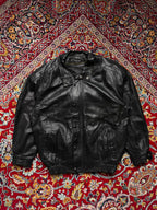 Vintage Guy Dray Paris Black Quilted Lined Leather JACKET - XL
