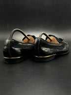 Cesare Paciotti Mens Black Patent Leather Suede Tassel Kiltie Loafers - 41