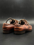 GUCCI Mens Brown Distressed Leather Wingtip Brogue Oxford loafers - 43