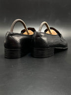 GUCCI Black Interlocking G Apron Toe Slip On Loafers - 41