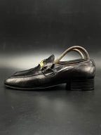 GUCCI Black Interlocking G Apron Toe Slip On Loafers - 41