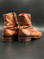 MARK NASON Mens Dragon Embossed Square Toe Side Zip Ankle Boots - 43