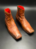 MARK NASON Mens Dragon Embossed Square Toe Side Zip Ankle Boots - 43