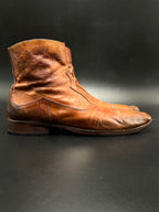 MARK NASON Mens Dragon Embossed Square Toe Side Zip Ankle Boots - 43