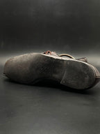 GUCCI Dark Brown Cap Toe Oxford Loafers Pebbled Leather