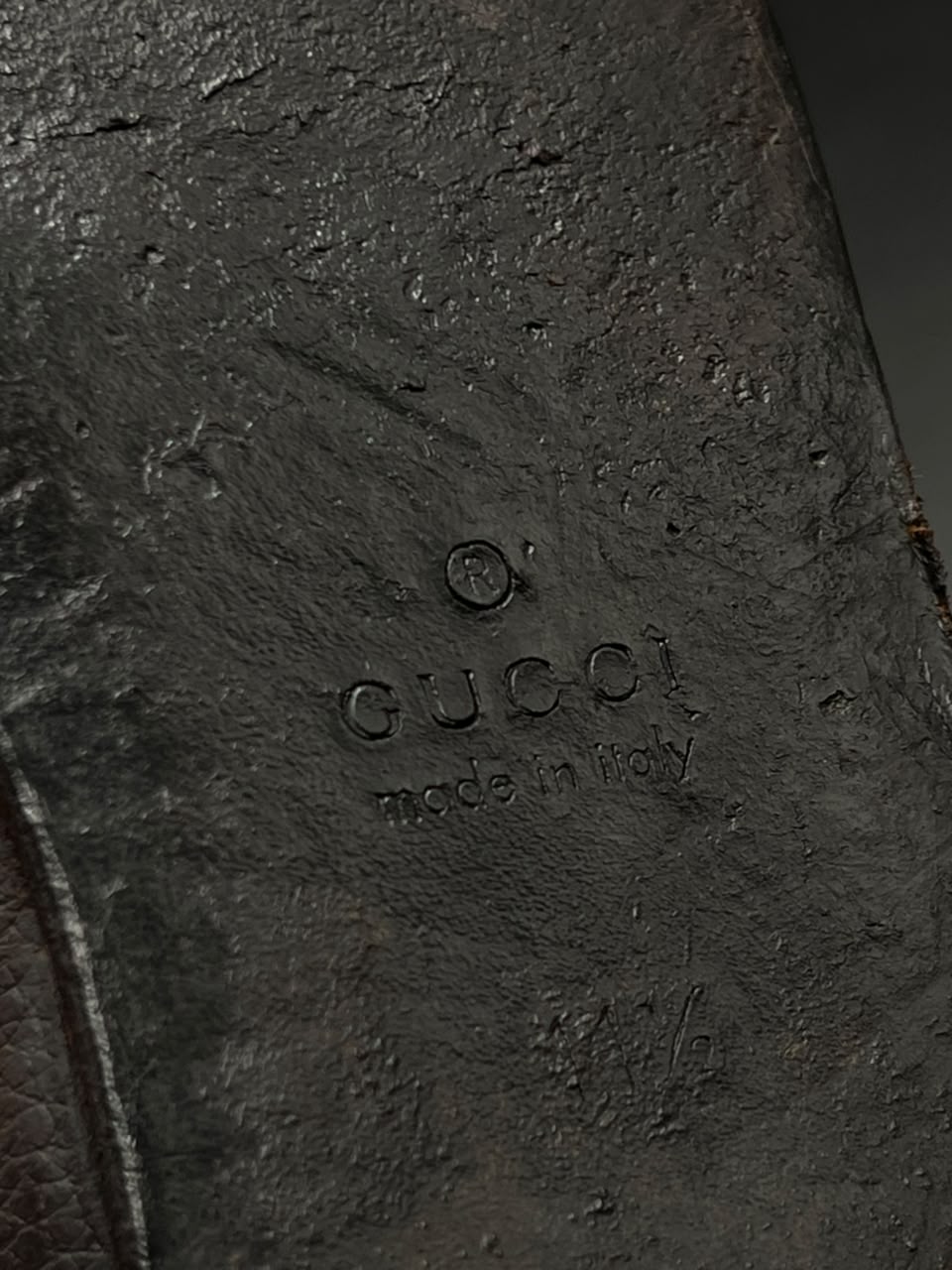 GUCCI Dark Brown Cap Toe Oxford Loafers Pebbled Leather