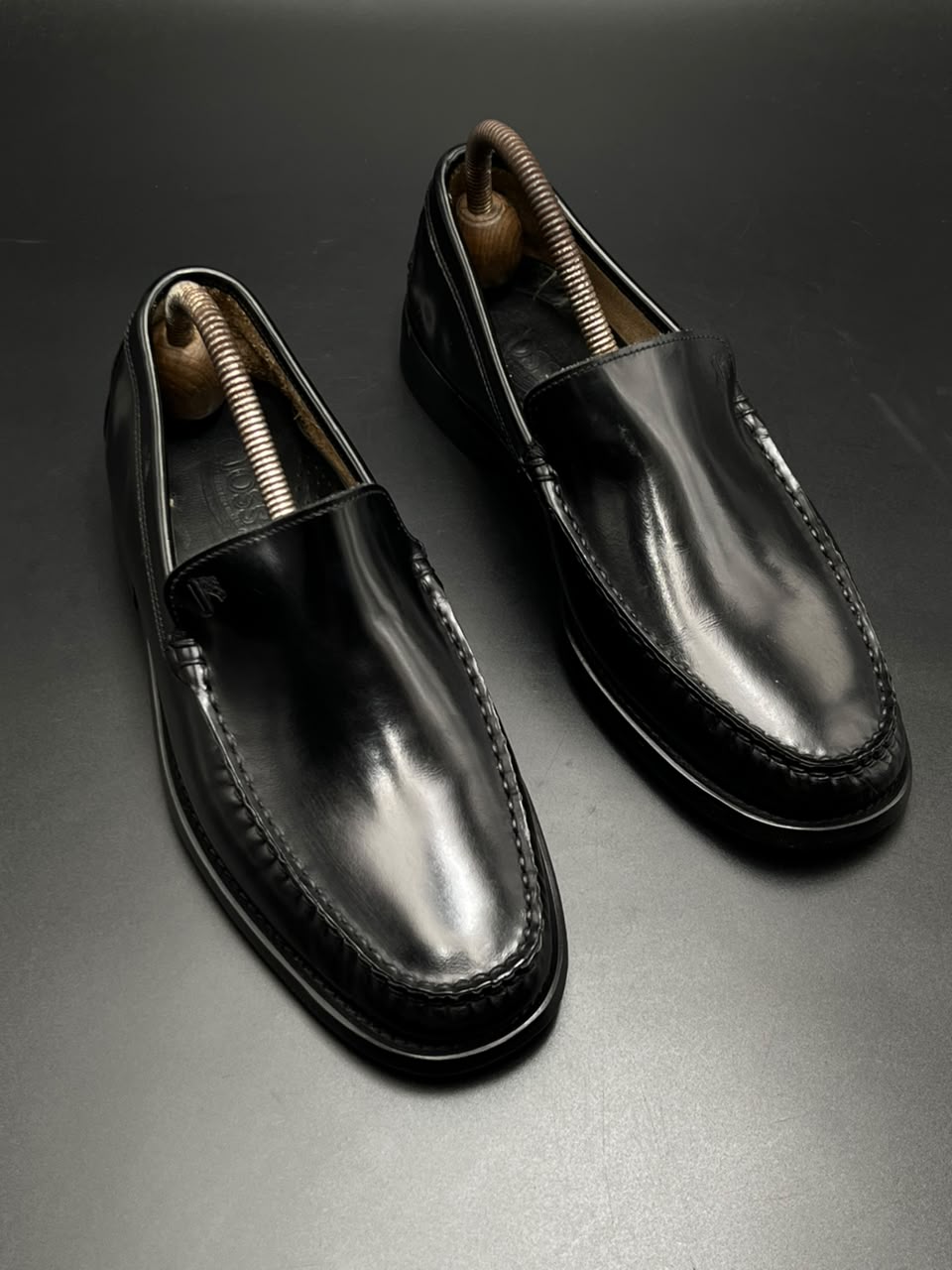 JOSS Black Patent Leather Slip On Loafers - 40.5