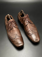 Paul Smith Mens Brown Leather Wingtip Brogue Shoes - 43