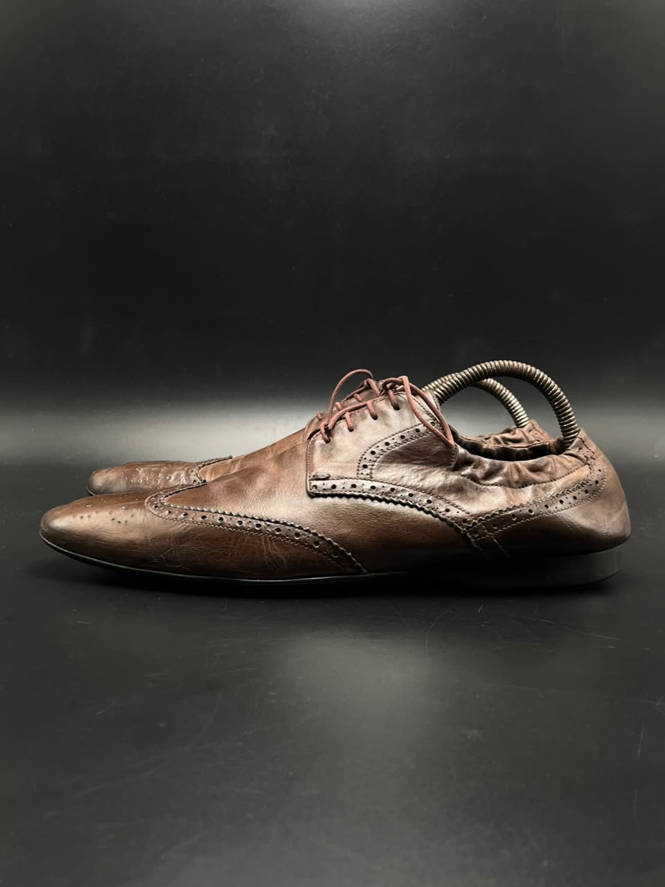 Paul Smith Mens Brown Leather Wingtip Brogue Shoes - 43