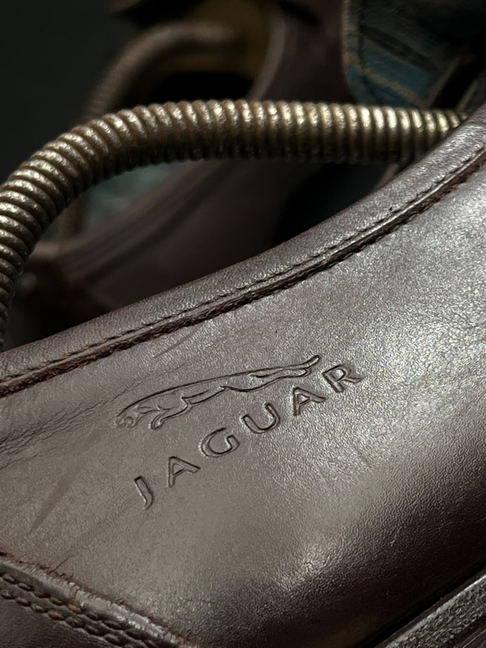 JAGUAR Mens Brown Leather  Handmade Slip On Loafers - 42