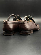 JAGUAR Mens Brown Leather  Handmade Slip On Loafers - 42