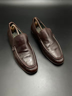 JAGUAR Mens Brown Leather  Handmade Slip On Loafers - 42
