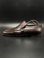 JAGUAR Mens Brown Leather  Handmade Slip On Loafers - 42