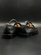 MARIO FAGNI Sport Black Leather Slip On Loafers - 41