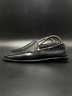 MARIO FAGNI Sport Black Leather Slip On Loafers - 41