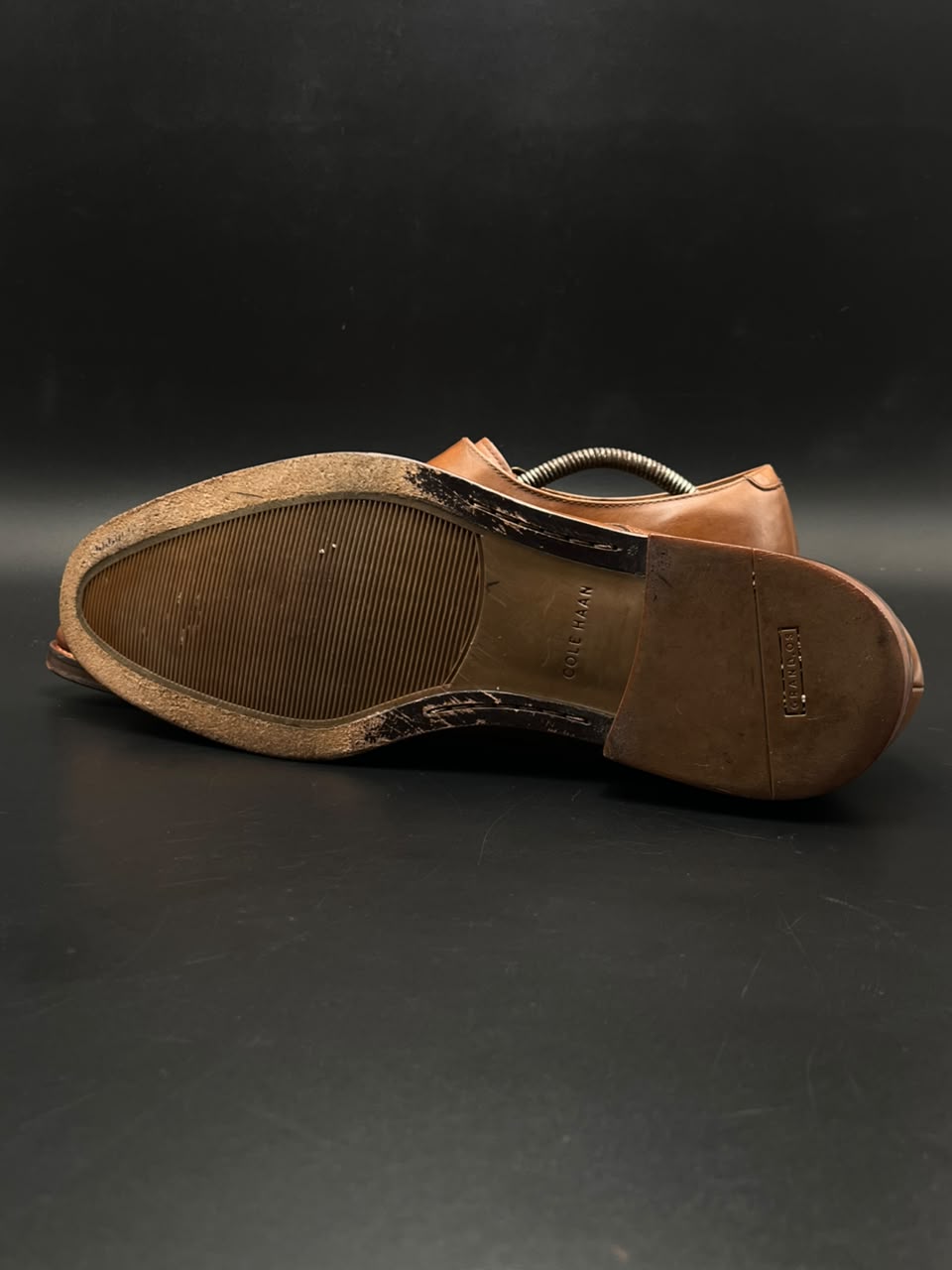 COLE HAAN Grandos Tan Leather Double Monk Strap Loafers - 45