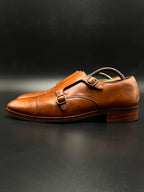 COLE HAAN Grandos Tan Leather Double Monk Strap Loafers - 45