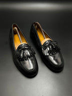 COLE HAAN Mens Black Leather Tassel Kiltie Loafers- 43.5