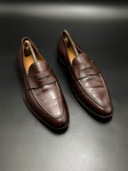 SUITSUPPLY Mens Brown Leather Penny Loafers - 42