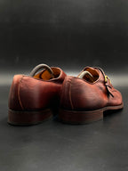 BALLY Mens Brown Leather Cap Toe Monk Strap loafers - 44.5