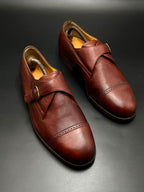 BALLY Mens Brown Leather Cap Toe Monk Strap loafers - 44.5