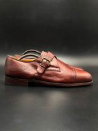 BALLY Mens Brown Leather Cap Toe Monk Strap loafers - 44.5