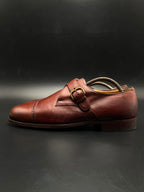 BALLY Mens Brown Leather Cap Toe Monk Strap loafers - 44.5
