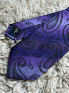 Fletchers Gallery Mens Purple Paisley Classic Polyester Dress Tie