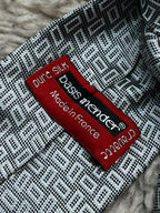 oasis mender Mens Silver Grey Black Geometric Rectangle Weave Made in France Silk Tie