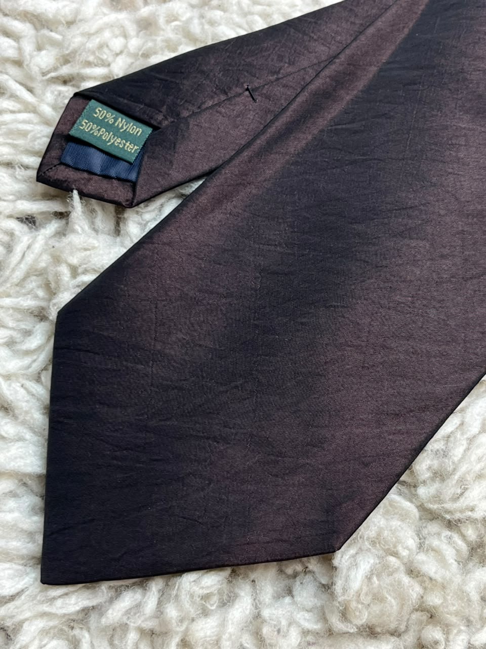 Lloyd Attree & Smith Mens Solid Dark Brown Iridescent Textured Dress Tie