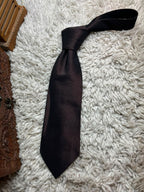 Lloyd Attree & Smith Mens Solid Dark Brown Iridescent Textured Dress Tie