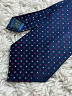 MARKS & SPENCER Collezione Mens Navy Pink Geometric Cross Silk Dress Tie