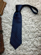 MARKS & SPENCER Collezione Mens Navy Pink Geometric Cross Silk Dress Tie
