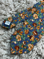 ZAZZI Mens Blue Orange Brown Floral Print 100% Cotton Dress Tie