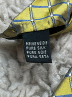 CONRAN COLLECTION Mens Yellow Gold Blue White Grid Check 100% Silk Dress Tie