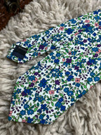 ZAZZI Mens White Blue Purple Ditsy Floral Print 100% Cotton  Tie