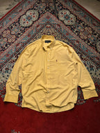 Vintage Polo Ralph Lauren Yellow Mixed Fibres BUTTON DOWN SHIRT - L