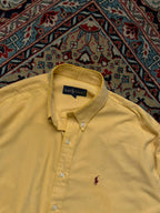 Vintage Polo Ralph Lauren Yellow Mixed Fibres BUTTON DOWN SHIRT - L