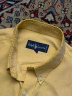 Vintage Polo Ralph Lauren Yellow Mixed Fibres BUTTON DOWN SHIRT - L