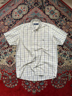 Ralph Lauren White Plaid Check BUTTON DOWN SHIRT - L