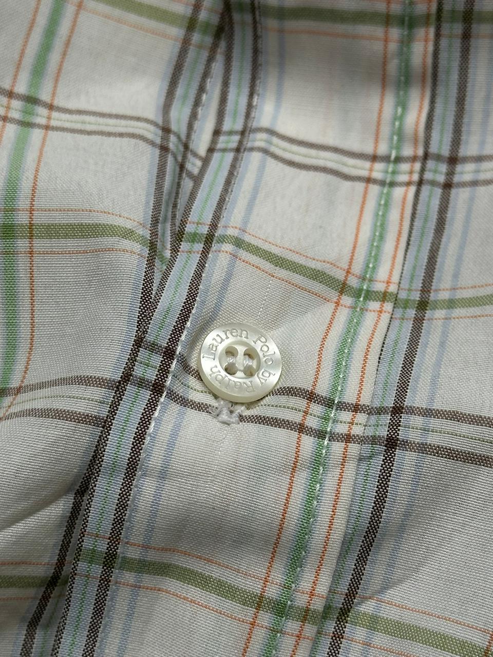 Ralph Lauren White Plaid Check BUTTON DOWN SHIRT - L