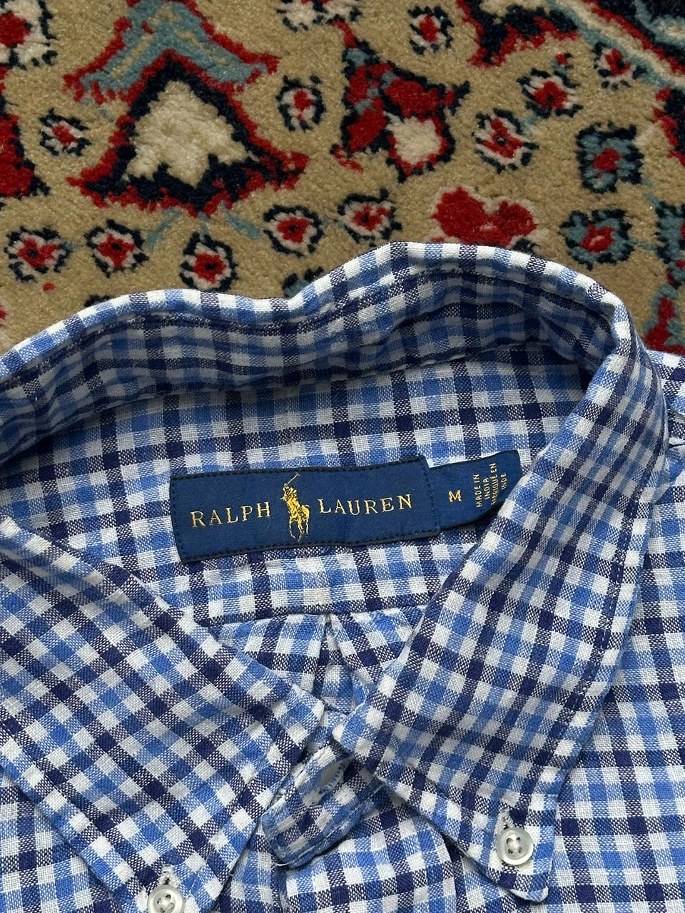 Polo Ralph Lauren Check Linen BUTTON DOWN SHIRT - L