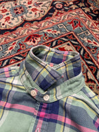 Polo Ralph Lauren Green Pink Plaid Heavy weight Flannel SHIRT - L