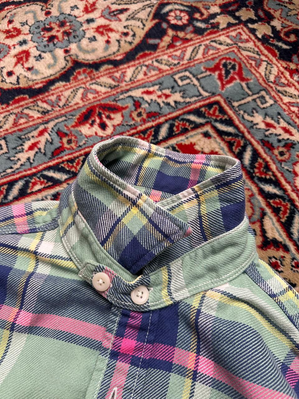 Polo Ralph Lauren Green Pink Plaid Heavy weight Flannel SHIRT - L