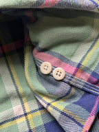 Polo Ralph Lauren Green Pink Plaid Heavy weight Flannel SHIRT - L