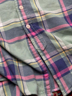 Polo Ralph Lauren Green Pink Plaid Heavy weight Flannel SHIRT - L